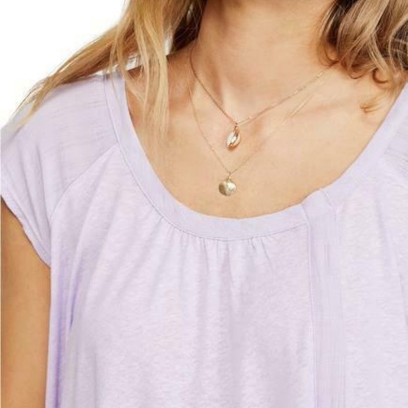 Free People Keep it Simple Tee Lilac Fields - Picture 5 of 6